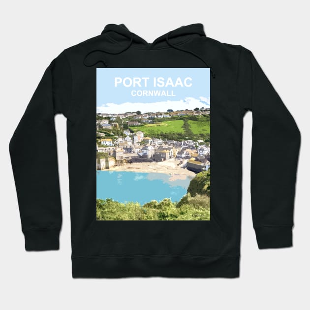 Port Isaac, Cornwall. Cornish gift. Kernow fishing harbour Hoodie by BarbaraGlebska